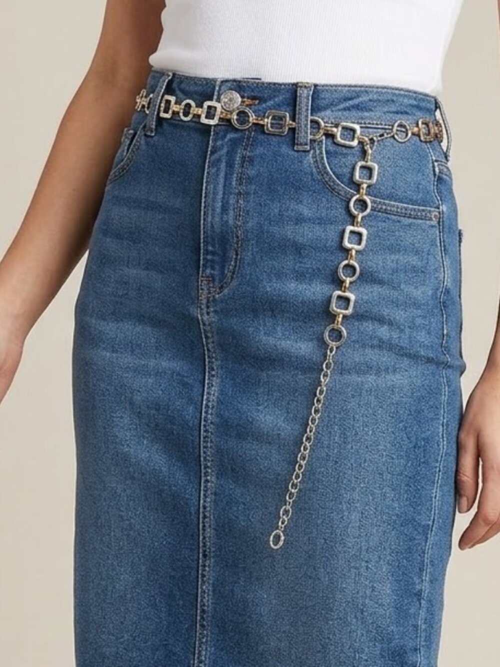 Gold and silver tone Chain-Link belt